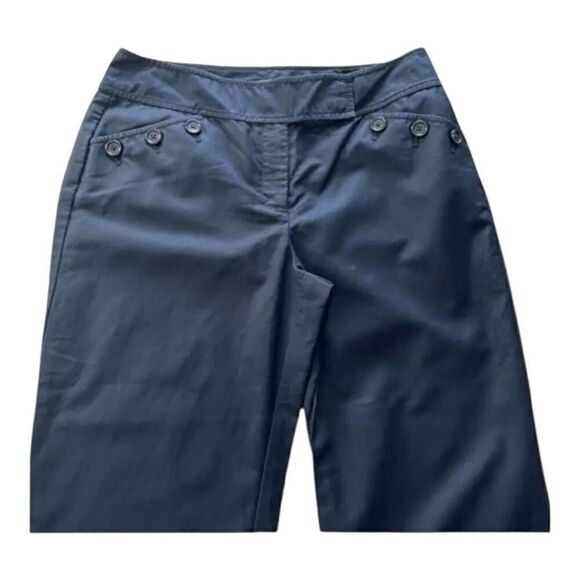 Ann Taylor Women Black Dress Pants Size 4 Mid Rise Wide Leg Zipper Closure - Picture 2 of 8